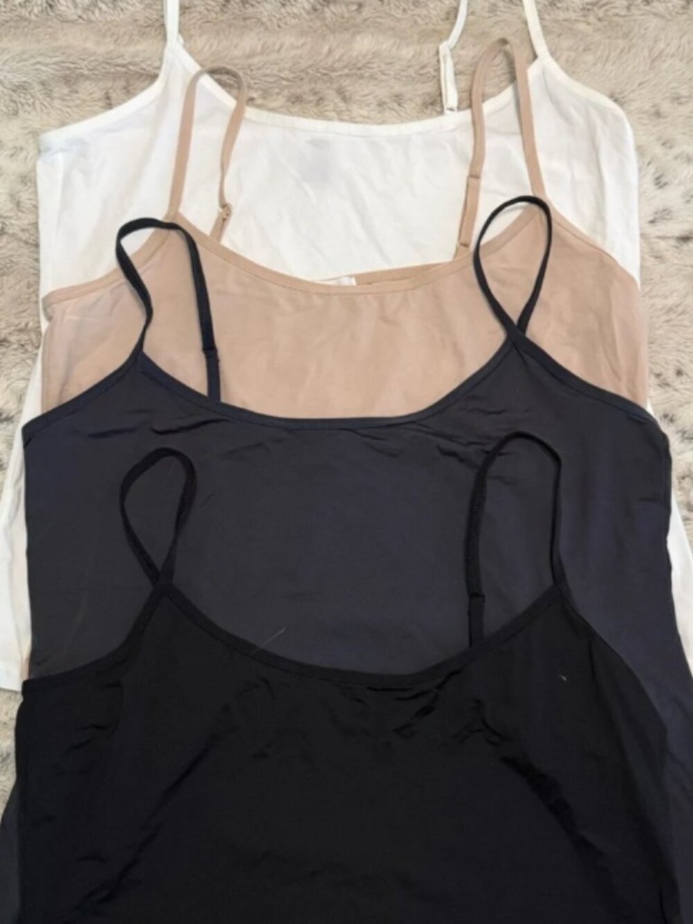Bundle of 4 Old Navy Women’s Camisole Tank Tops - White, Nude, Gray & Black